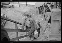 [Untitled photo, possibly related to: Change of shift, coal mine, Maidsville, West Virginia]. Sourced from the Library of Congress.