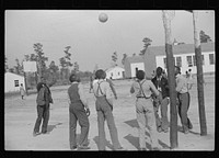 [Untitled photo, possibly related to: Students at FSA (Farm Security Administration) project school, Prairie Farms, Montgomery, Alabama, during supervised outdoor recreational activities]. Sourced from the Library of Congress.