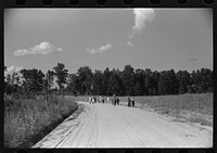 [Untitled photo, possibly related to:  children walking home from school near Frogsboro, Caswell County, North Carolina]. Sourced from the Library of Congress.