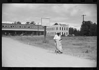 Company stores and offices and clinic of Delta Pine Company cotton plantation, Scott, Mississippi Delta, Mississippi. Sourced from the Library of Congress.