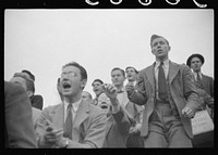 [Untitled photo, possibly related to: Spectators at the Duke University-North Carolina football game. Durham, North Carolina]. Sourced from the Library of Congress.