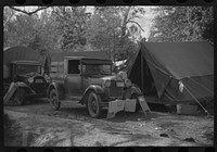 [Untitled photo, possibly related to: Tents of Mexican labor brought from Texas by contractor for the duration of cotton picking season. Hopson Plantation near Clarksdale, Mississippi Delta, Mississippi]. Sourced from the Library of Congress.