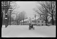 [Untitled photo, possibly related to: Center of Woodstock, Vermont on Saturday afternoon after snow storm.]. Sourced from the Library of Congress.