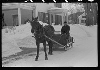 [Untitled photo, possibly related to: Mr. G.W. Clarke, who is seventy-one years old and has always lived in Vermont brings his butter to town on Saturday to sell to his customers in Woodstock, Vermont]. Sourced from the Library of Congress.