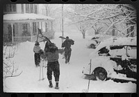 [Untitled photo, possibly related to: Child going home from school after snowstorm in Jackson, New Hampshire]. Sourced from the Library of Congress.