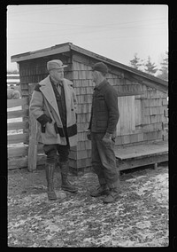 [Untitled photo, possibly related to: Farmer and town selectman who is taking spring inventory, Lisbon, near Franconia, New Hampshire]. Sourced from the Library of Congress.