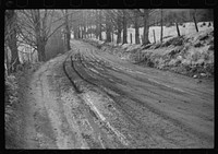 [Untitled photo, possibly related to: Muddy road after thaw, near Stowe, Vermont]. Sourced from the Library of Congress.