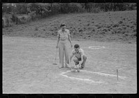 [Untitled photo, possibly related to: Playing croquet at American Legion fish fry, Oldham County, Post 39, near Louisville, Kentucky]. Sourced from the Library of Congress.