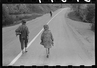 [Untitled photo, possibly related to: Mountain children going home along highway near Jackson, Breathitt County, Kentucky] by Marion Post Wolcott