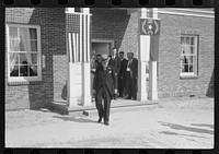 Governor Hooey with members of Caswell County Communities at the dedication of the new Anderson High School building. Caswell County, North Carolina. Sourced from the Library of Congress.