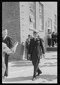 [Untitled photo, possibly related to: Governor Hooey with members of Caswell County Communities at the dedication of the new Anderson High School building. Caswell County, North Carolina]. Sourced from the Library of Congress.