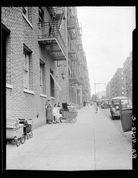 Bronx, New York. Background photo for Hightstown project. Many of the future Hightstown settlers are now living in the Bronx district. This is the street on which Mr. Morris Back and family, certified applicant for resettlement, now live. Sourced from the Library of Congress.