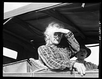 Eighty year old woman living in squatters' camp on the outskirts of Bakersfield, California. "If you lose your pluck you lose the most there is in you - all you've got to live with" by Dorothea Lange