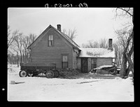House on fifty-seven acre farm rented by Edmond Williams. The house is banked with manure to keep out the cold. This is common practice in Iowa and the thickness of the manure bank is in direct proportion to the disrepair of the house. This is unusually thick. Tenant does not have to lease, but works on crop share plan. Iowa by Russell Lee