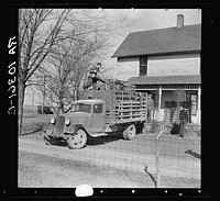 Everett Shoemaker, tenant farmer, moving off his farm near Shadeland, Indiana by Russell Lee