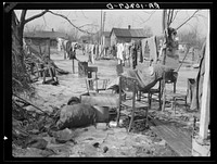 A backyard in Maunie, Illinois, after the flood by Russell Lee