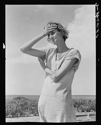 Wife of a migratory laborer with three children. Near Childress, Texas. Nettie Featherston by Dorothea Lange