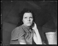 One of migratory family in Farm Security Administration (FSA) labor camp. Calipatria, Imperial Valley, California by Dorothea Lange