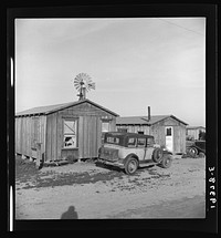 [Untitled photo, possibly related to: Cabins which rent for ten dollars a month. Includes iron bed and electric lights. In Arkansawyers auto camp. Greenfield, Salinas Valley, California]. Sourced from the Library of Congress.