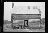  sharecropper house. "They treat us better here than where we did live. No privy in sight, had to get water from the spring, so far away that the man was gone twenty minute getting a bucket of water." Person County, North Carolina. Sourced from the Library of Congress.