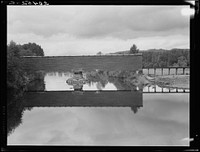 Western Washington, Thurston County. Covered bridge over the Chehalis River, characteristic of the region. Sourced from the Library of Congress.