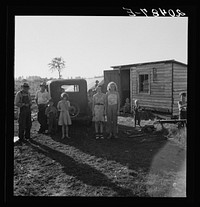 [Untitled photo, possibly related to: Oregon, Marion County, near West Stayton. Bean pickers' children in camp at end of day]. Sourced from the Library of Congress.