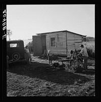 [Untitled photo, possibly related to: Oregon, Marion County, near West Stayton. Bean pickers' children in camp at end of day]. Sourced from the Library of Congress.