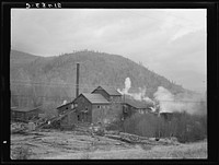 [Untitled photo, possibly related to: Small private lumber mill still operating in region where large mills have cut out. Boundary County, Idaho. See general caption 49]. Sourced from the Library of Congress.