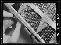 Pattern of wires and plugs under switchboard panel. Forest Products laboratory, Madison, Wisconsin by Russell Lee