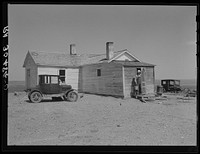 Farmhouse of Edwin Gorder. Williams County, North Dakota by Russell Lee