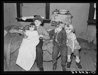 Drought children in farm home. Sheridan County, Montana by Russell Lee