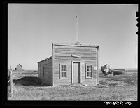 Old justice court and U.S. Commissioners court in Dagmar. Sheridan County, Montana by Russell Lee