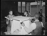 [Untitled photo, possibly related to: In manual training class, boys are taught to build useful articles for the home. Lakeview Project, Arkansas] by Russell Lee