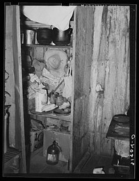 There is general lack of storage space in the home of Mrs. Emil Kimball, near Morganza, Louisiana. They will participate in tenant purchase program by Russell Lee