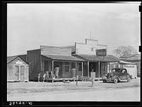 Meat market and laundry, Mexican section. Alamo, Texas by Russell Lee