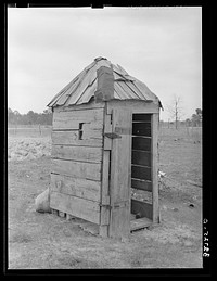 Privy of  sharecropper near Marshall, Texas by Russell Lee