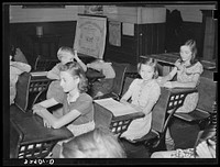 Children in rural school. San Augustine County, Texas. Girl in center has hookworm by Russell Lee