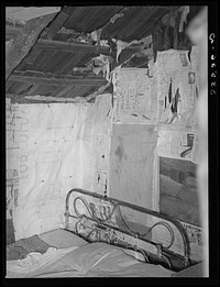 Interior of home of widow, tenant farmer. McIntosh County, Oklahoma by Russell Lee