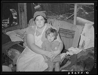 Mother and child, residents of camp near Mays Avenue. Oklahoma City, Oklahoma. See general caption no. 21 by Russell Lee