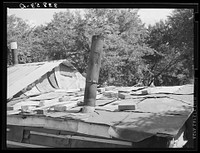 Detail of roof of shack in community camp. Oklahoma City, Oklahoma. Refer to general caption no. 21 by Russell Lee