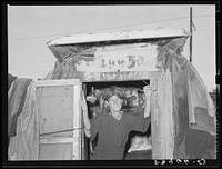 Woman living in camp near Mays Avenue. Oklahoma City, Oklahoma. See 33965 and general caption no. 21 by Russell Lee
