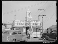 Roadside stand "The Derrick." Oklahoma City oil field, Oklahoma by Russell Lee