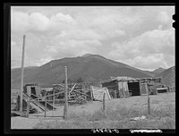 Barnyard of Spanish-American farmer near Questa, New Mexico by Russell Lee