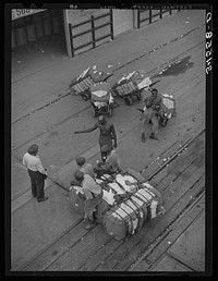 Longshoremen at the cotton docks. Port of Houston, Texas by Russell Lee