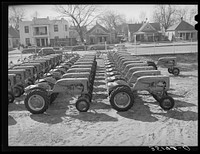 [Untitled photo, possibly related to: Tractors at farm equipment warehouse. Oklahoma City, Oklahoma] by Russell Lee