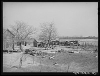 Farmyard of  farmer in McIntosh County, Oklahoma by Russell Lee