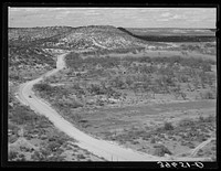 Rocky, hilly country in Kimble County, Texas, which is best adapted to the grazing of sheep and goats by Russell Lee