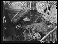 [Untitled photo, possibly related to: Interior of living room of Navajo Lodge. Datil, New Mexico] by Russell Lee