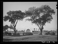 Municipal band shell seen from the golf course. Phoenix, Arizona by Russell Lee