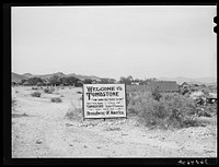 Sign at outskirts of Tombstone, Arizona by Russell Lee